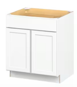 30-in W x 34.5-in H x 21-in D GRAY Base Ready to assemble ( Similar to one in stock.. Missing Fake drawer)