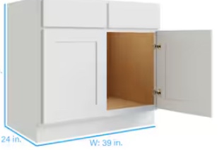 39-in W x 34.5-in H x 24-in D Gray Sink Base Fully assembled Plywood ( One in stock is GRAY)