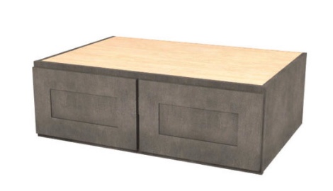 Jamestown Maple Slate 36?W x 12?H x 24?D Wall Cabinet with Butt Doors GRAY