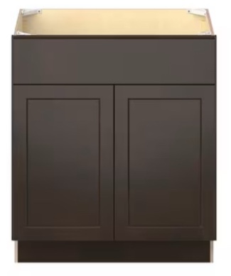 30” W x 34.4” H x 21 D Sloane Mocha Vanity Sink Base Plywood Cabinet 