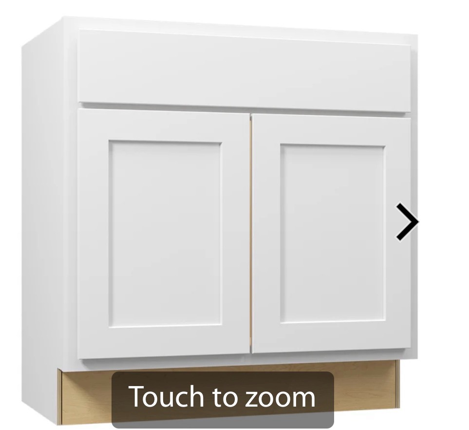 34.5" H x 30 W" x 21" D Brighton Polar White Vanity Cabinet