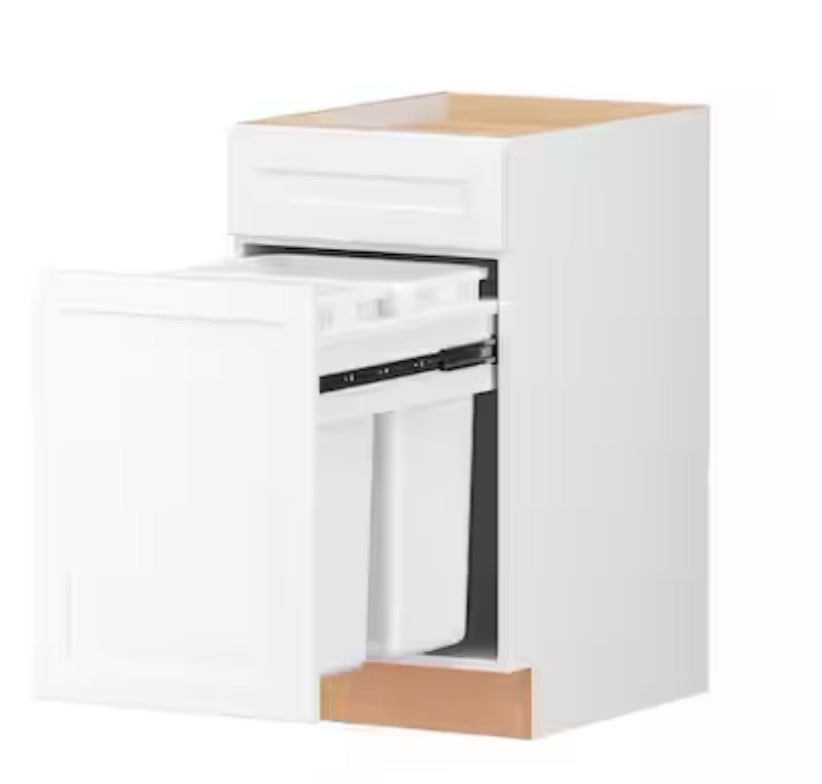 21" W x 34 1/2" H x 24" D White Drawer Waste Basket Base 21 ( Similar to one in stock)