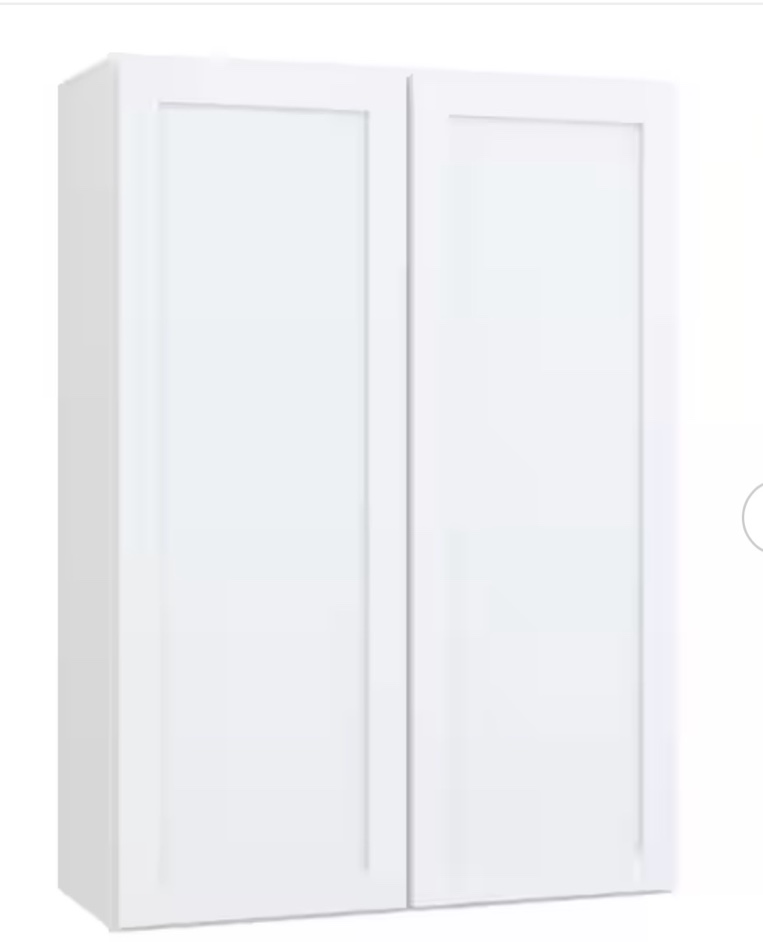 Tru Cabinetry 30" W x 42" H x 12" D Shaker Wall White Cabinet 