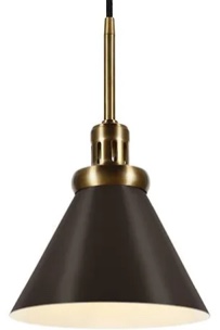 Zeno 8.5" Wide Pendant with Metal Shade in Blackened Bronze/Blackened Bronze