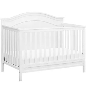 daVinci Charlie 4-in-1 Convertible Crib - GREENGUARD Gold Certified - Converts from Baby Crib to Toddler Bed, Daybed, and Full-Size Bed Effortlessly - 4 Adjustable Heights - Wooden White Baby Bed