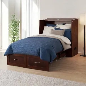 Atiyah Solid Wood Storage Murphy Bed