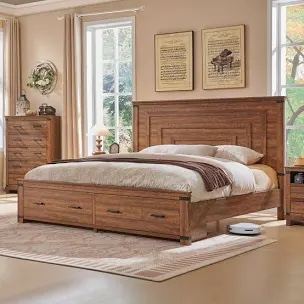 Dantwan Farmhouse Platform Bed Frame