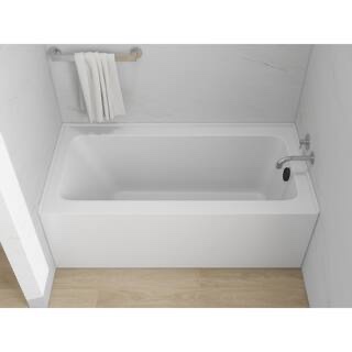 60 in. x 30 in. Acrylic Soaking Alcove Rectangular Bathtub with Left Drain and Overflow