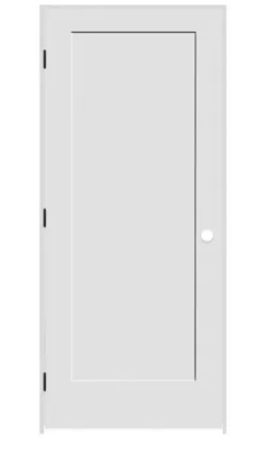 26" by 80" 1-Panel Shaker Interior Slab Passage Door with Hinges and Trim