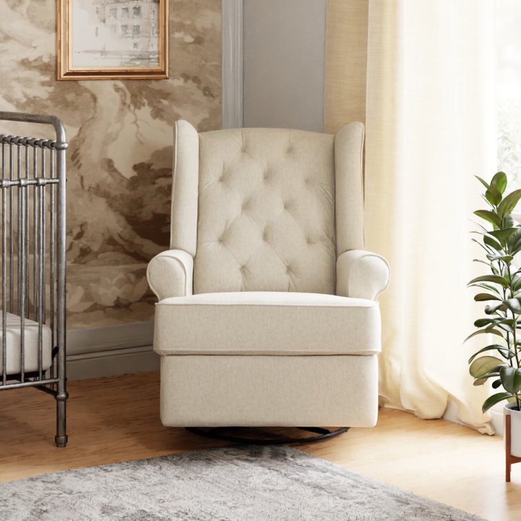 Harbour 32" Wide Classic Style Power Recliner and Swivel Glider in Cream with Plug in Ports
