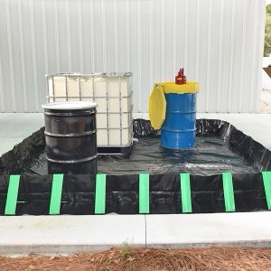 Ultratech 16’ x 51’ Containment Berm Stake Wall, Semi Hazmat Tarp Black/Green