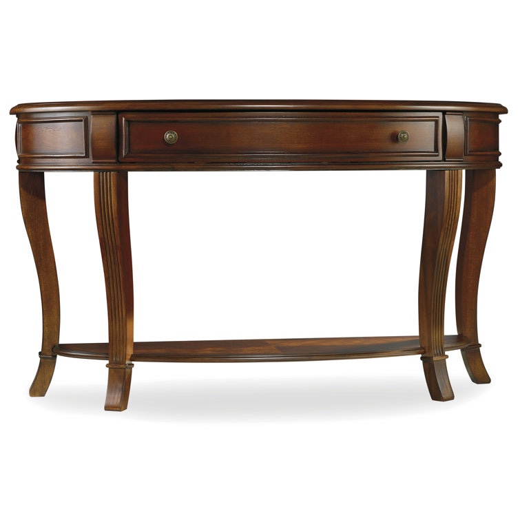 GET on this DEAL!  Brookhaven 52" Console Table, Classic Style Cherry Wood Console Table with Drawer, Antique Bronze Knobs, Open Bottom Shelf, Curved Hand Carved Legs. Some hardware missing, Unassembled, table tops and legs in brand new condition 