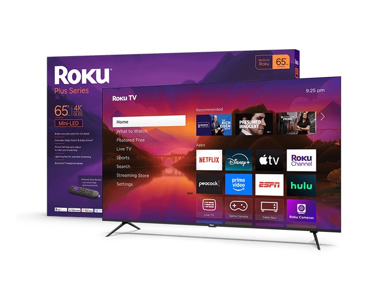 Roku Plus Series 65” 4K HDR, Dolby Vision, QLED Display. 