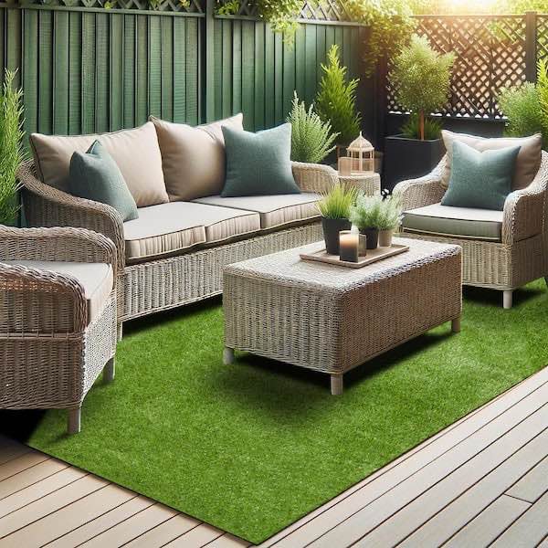 Evergreen Collection 7 ft. x 15 ft. Indoor/Outdoor Green Realistic Feel Artificial Grass Runner Rug,15ft. x 7ft.