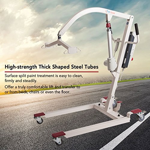 Patient Lift Electric Hydraulic Body Transfer for Home Use, Easy-Assembly, Battery-Powered, 400lb Weight Capacity