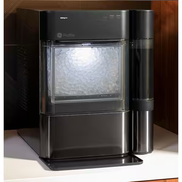 GE Profile Opal 2.0 XL with 1 Gallon Tank, Chewable Crunchable Countertop Nugget Ice Maker, Scoop included, 38 lbs in 24 hours, Pellet Ice Machine with WiFi & Smart Connected, Stainless Steel