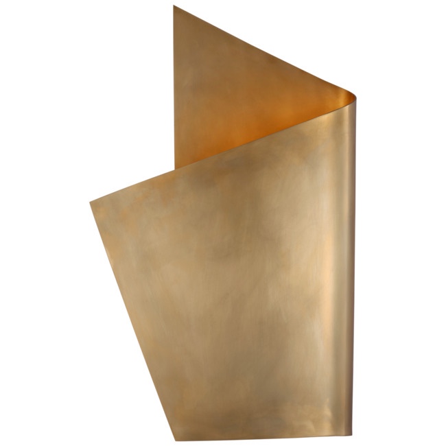 Kelly Wearstley Piel Left Wrapped Sconce in Antique Brass