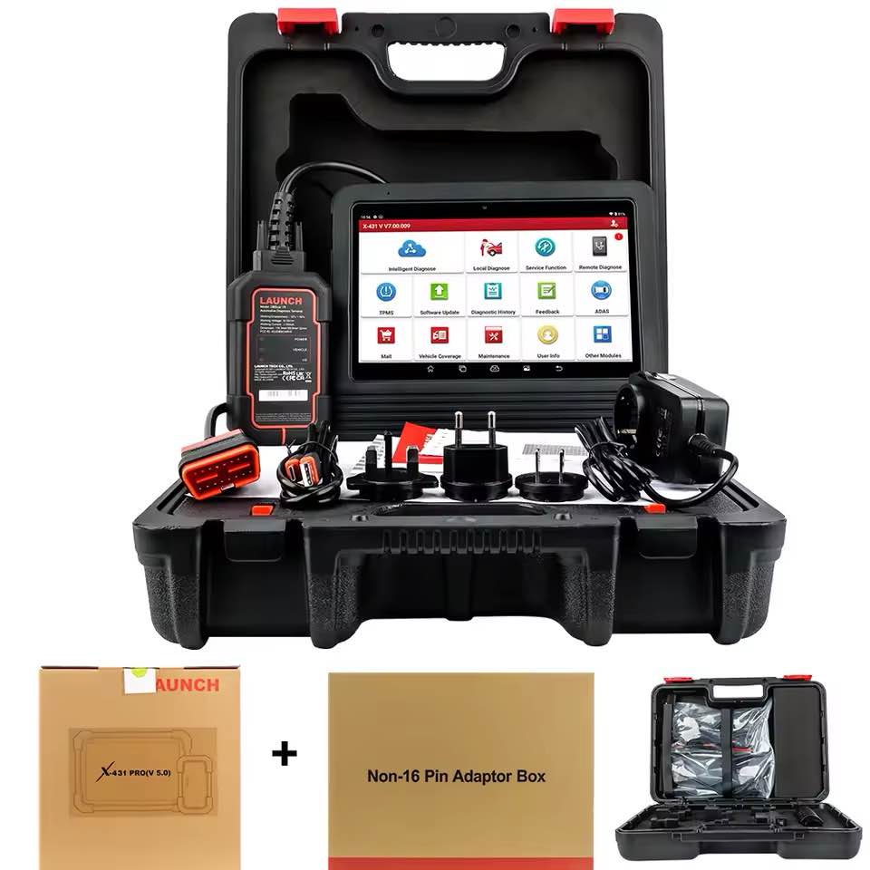 Car Diagnostic Tool Set, LAUNCH X431 PRO V5.0 OBD2 Car Scanner, IMMO/Key Programming Auto Diagnostic Tool, DBScar VII CANFD DOIP 37+ Resets ECU Coding Scan