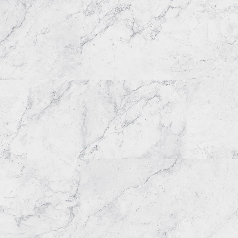 TRECENTO® CARRARA AVELL® LUXURY VINYL TILE, White Marble Style Luxury Vinyl Planks, 19.48 Sq/Ft Per Box, 2 Boxes Total