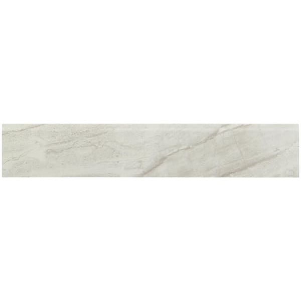 Vigo Gris Bullnose 3 in. x 24 in. Matte Ceramic Wall Tile, Fine Grey Marble Appearance. 5 Sq/Ft Per Box, 5 Boxes total, 