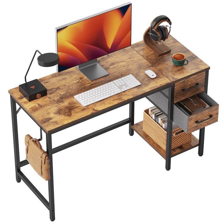 Computer desk rustic brown