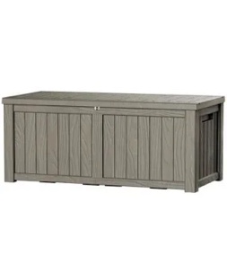 Decksplore 120 Gallon Outdoor Storage Box Waterproof Lockable Resin Deck Box Large, Patio Storage Bin for Pool Accessories Cushion Furniture, Garden Tools, UV-Resistant(Incomplete box 2/2)