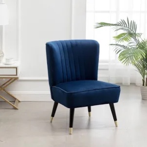Weatherholt 53.34Cm Wide Tufted Velvet Slipper Chair blue