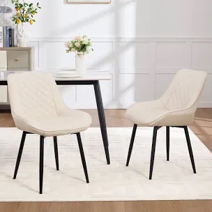 Faux Leather Upholstered Metal Dining Chair