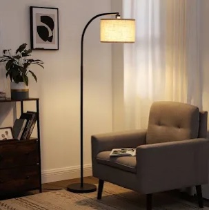 Kyeria Arc/Arched Floor Lamp with Remote Control and Smart Bulb
