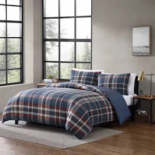 Eddie Bauer Shasta Lake Navy Reversible Comforter Set Twin