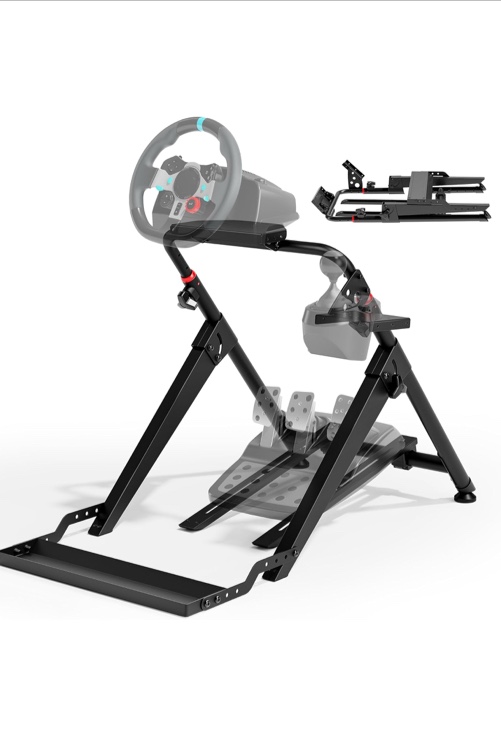 ARES WING Foldable Sim Racing Wheel Stand with Chair Fixing Slot, Formula and GT Racing Simulator Cockpit Compatible with Fanatec, Thrustmaster, Logitech, Moza, Racing Games on PS5, PS4, Xbox and PC