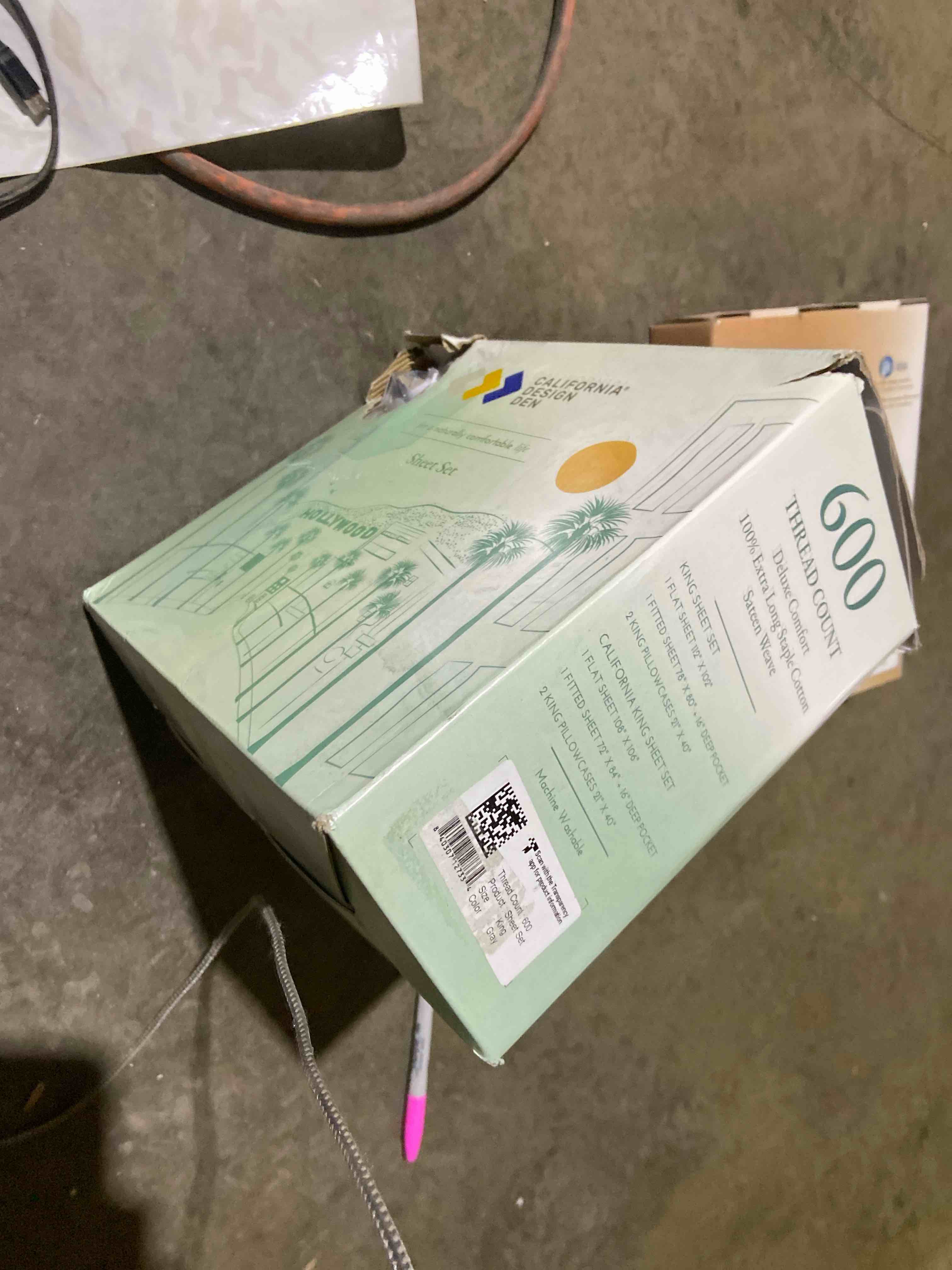 Condition photo showing New/Like New for California Design Den Luxury 4 Piece King Size Sheet Set - 100% Cotton, 600 Thread Count Deep Pocket Fitted and Flat Sheets, Hotel-Quality Bedding with Sateen Weave - Grey