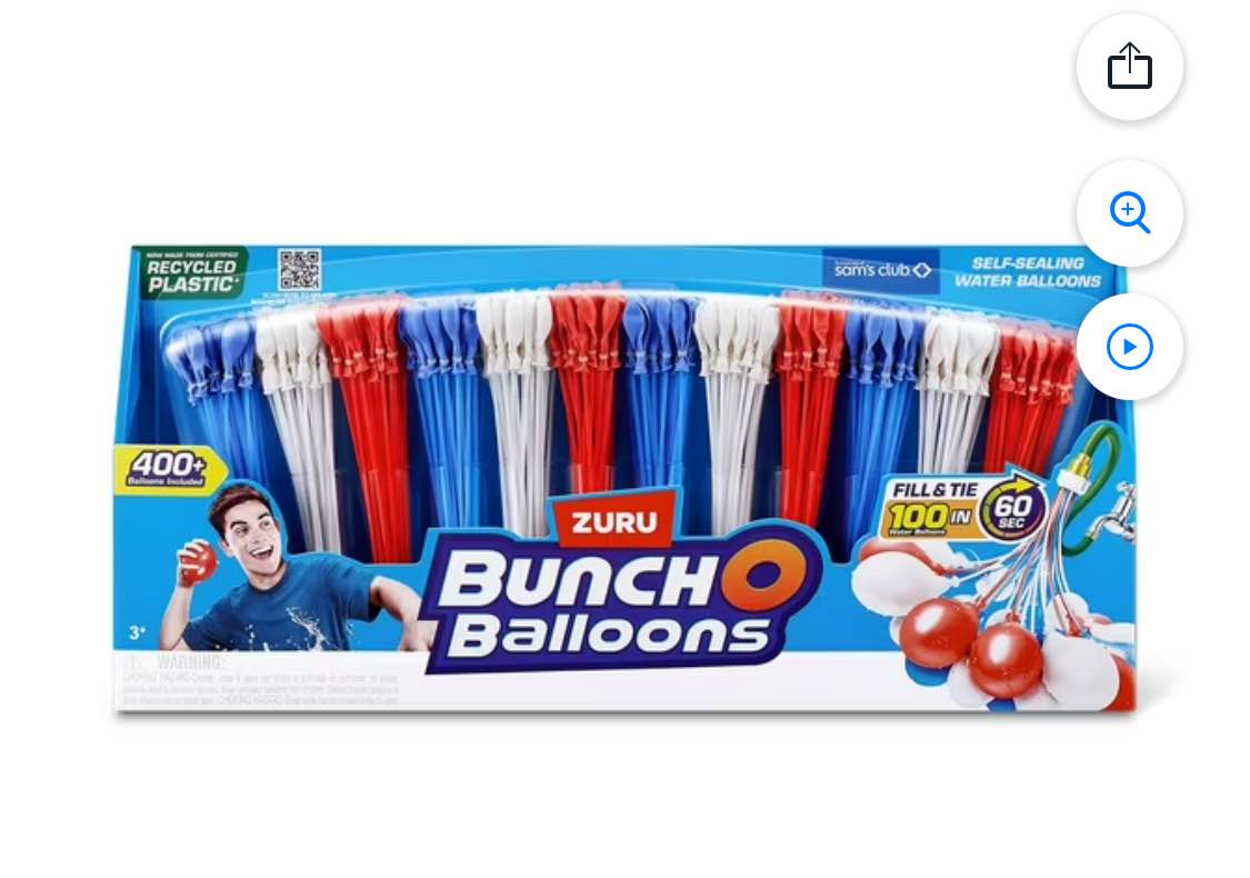 Zuru Bunch O Balloons 400+ Rapid-Fill Self-Tying Recyclable Water Balloons