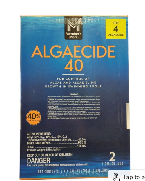 Member's Mark Algaecide 40 Step 4 For Algae & Algae Slime, 1 Gallon, 2pk