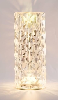 Globe Electric Crystal Lamp: Touch Sensor, LED Bulb, Multicolored, Battery Powered, Novelty Table Light, 8.5" Height