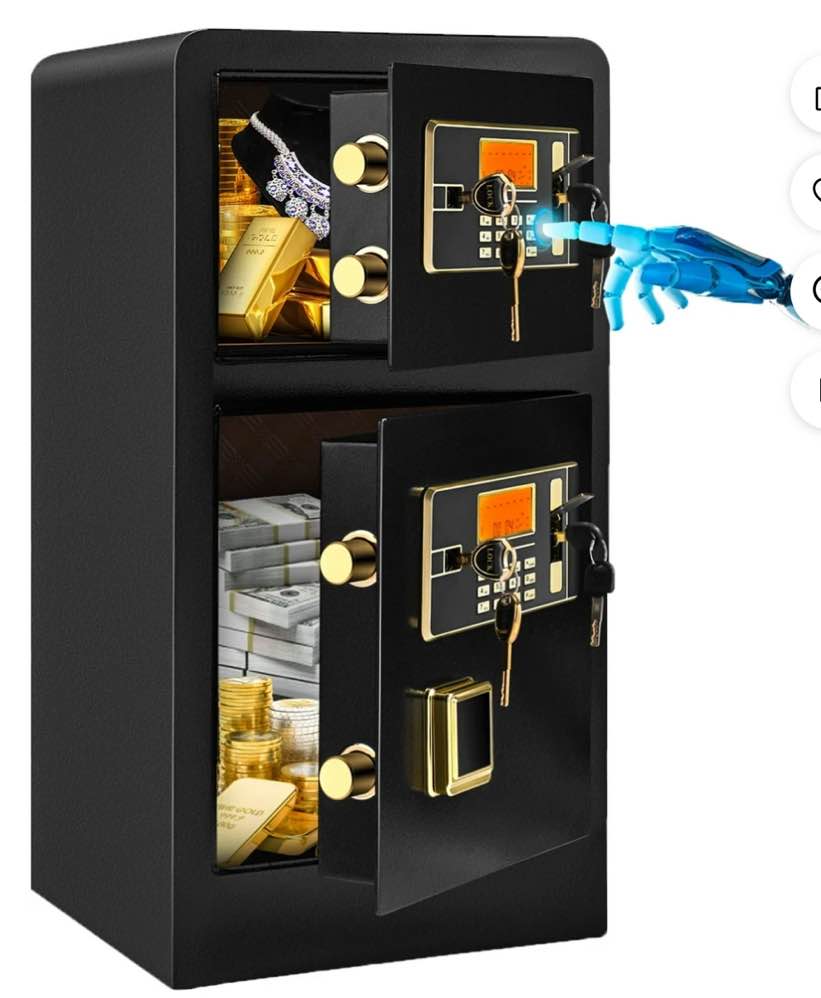 TELAM 7.0 CU.ft Large Safe Box Fireproof Waterproof, Personal Home Security Safe with Digital Keypad LCD Display, Fireproof Safe for Money Box