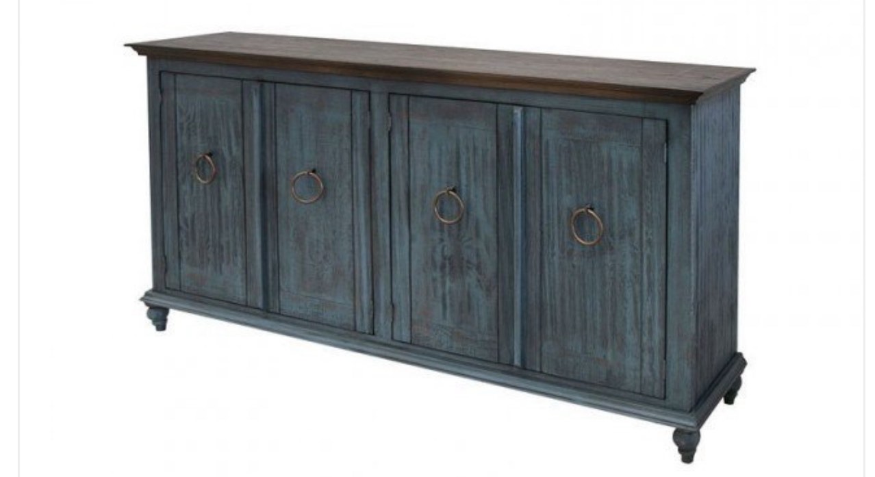 Capri Console w/ 4 Doors Dark Blue ( Has a crack on front & Missing Legs)