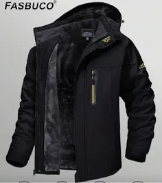 Small Men's Winter Ski Jacket Warm Fleece Waterproof Outdoor Mountain Hiking Windbreaker Hooded Snow Rain Coat black