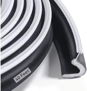 40 Feet Door Weather Stripping, Kerf Weather Stripping for Doors with Groove, Kerf Door Seal for Large Gap and Easy Installation(40, Black)