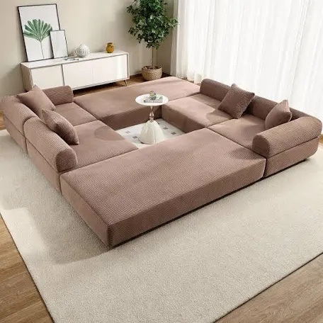Convertible Folding L-Shaped Section al Sofa Bed, Cloud Corduroy(Incomplete 1 piece only)