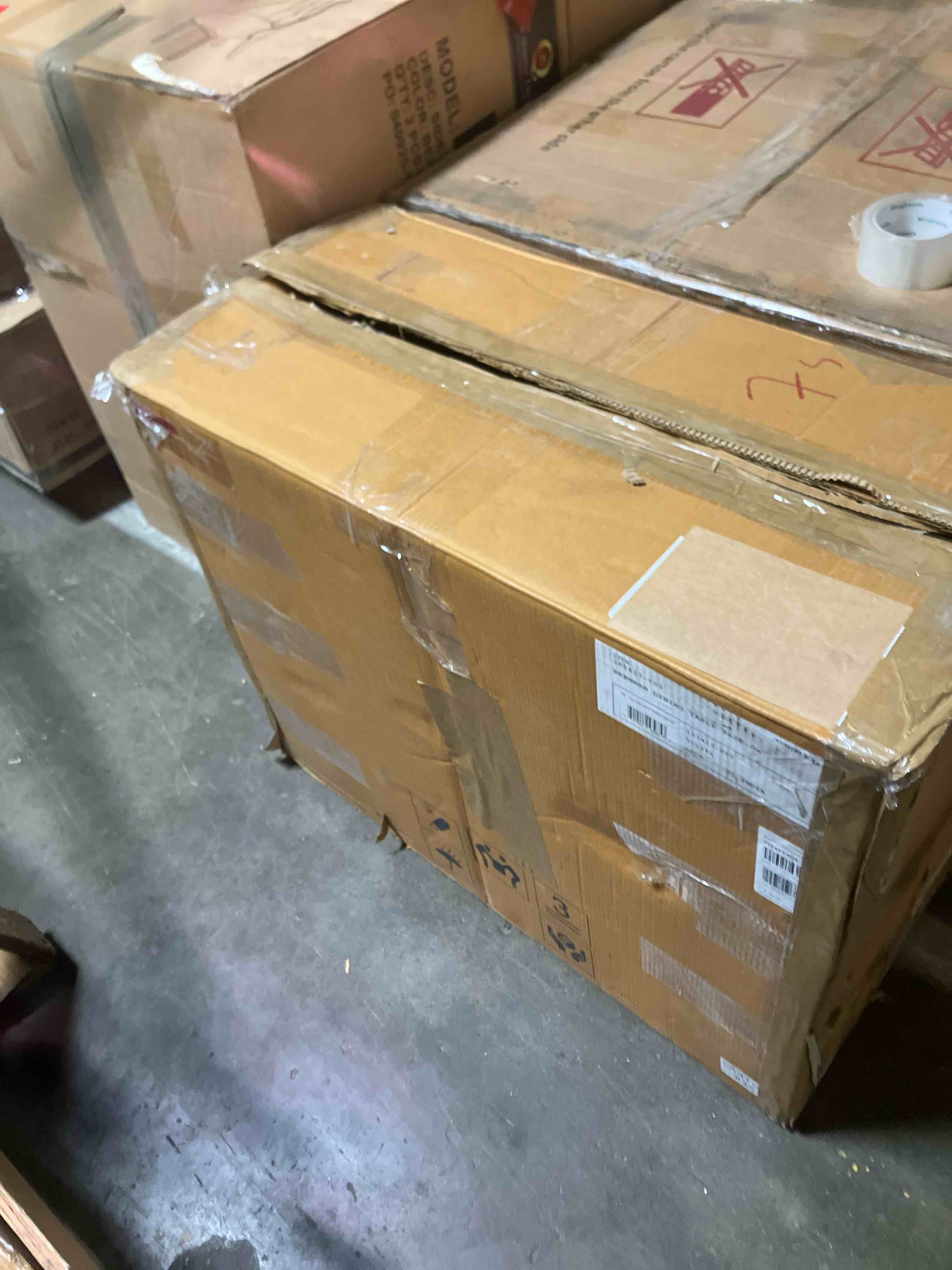 Condition photo showing As Is for brennan dining table base oak(only base) 