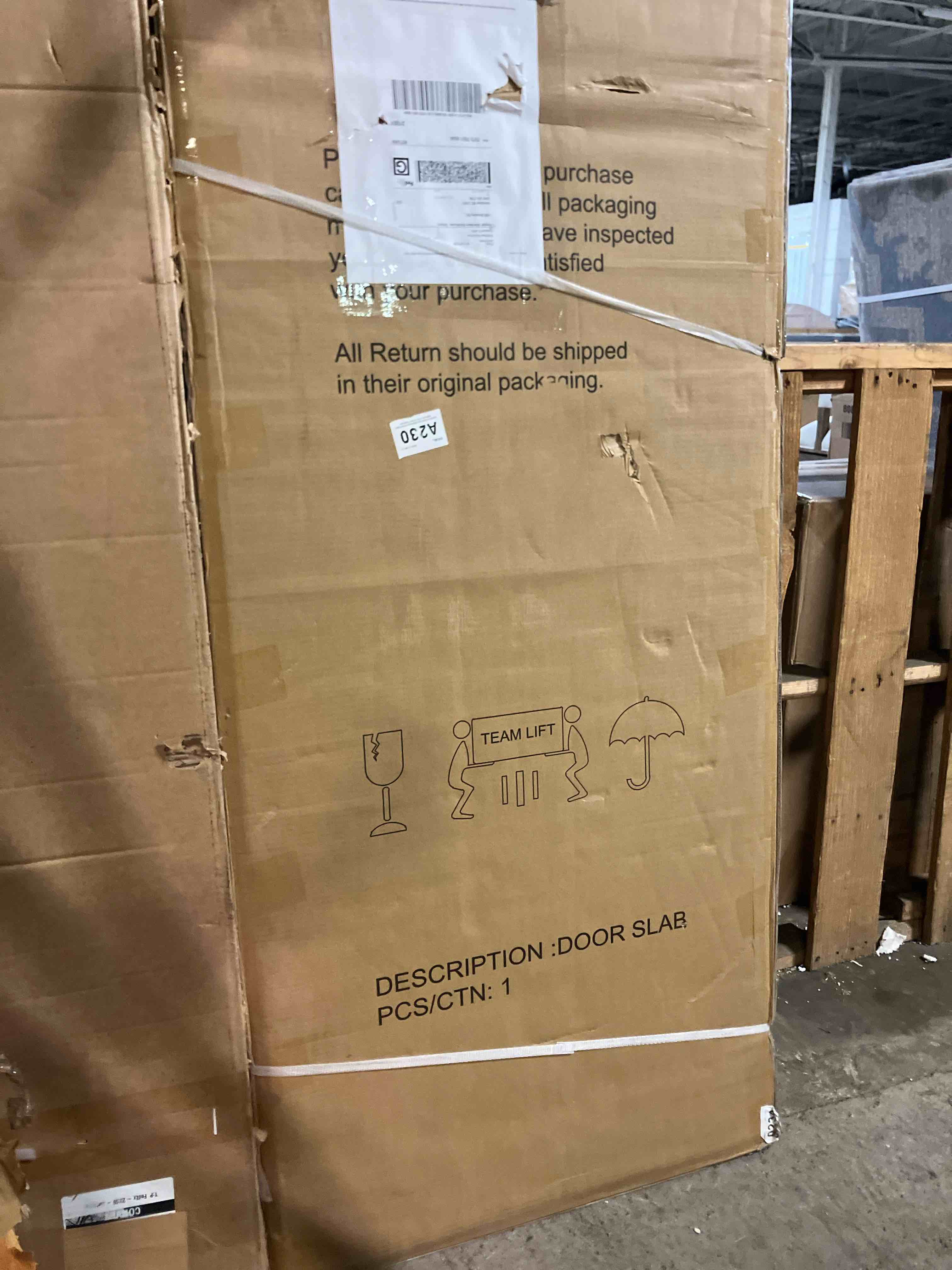 Condition photo showing New/Like New for jubest 28"x80" 2-panel shaker style white primed hollow core interior molded door slab, not pre-drilled and not included hardware, pre-assembled interior door for pantry, laundry, closet