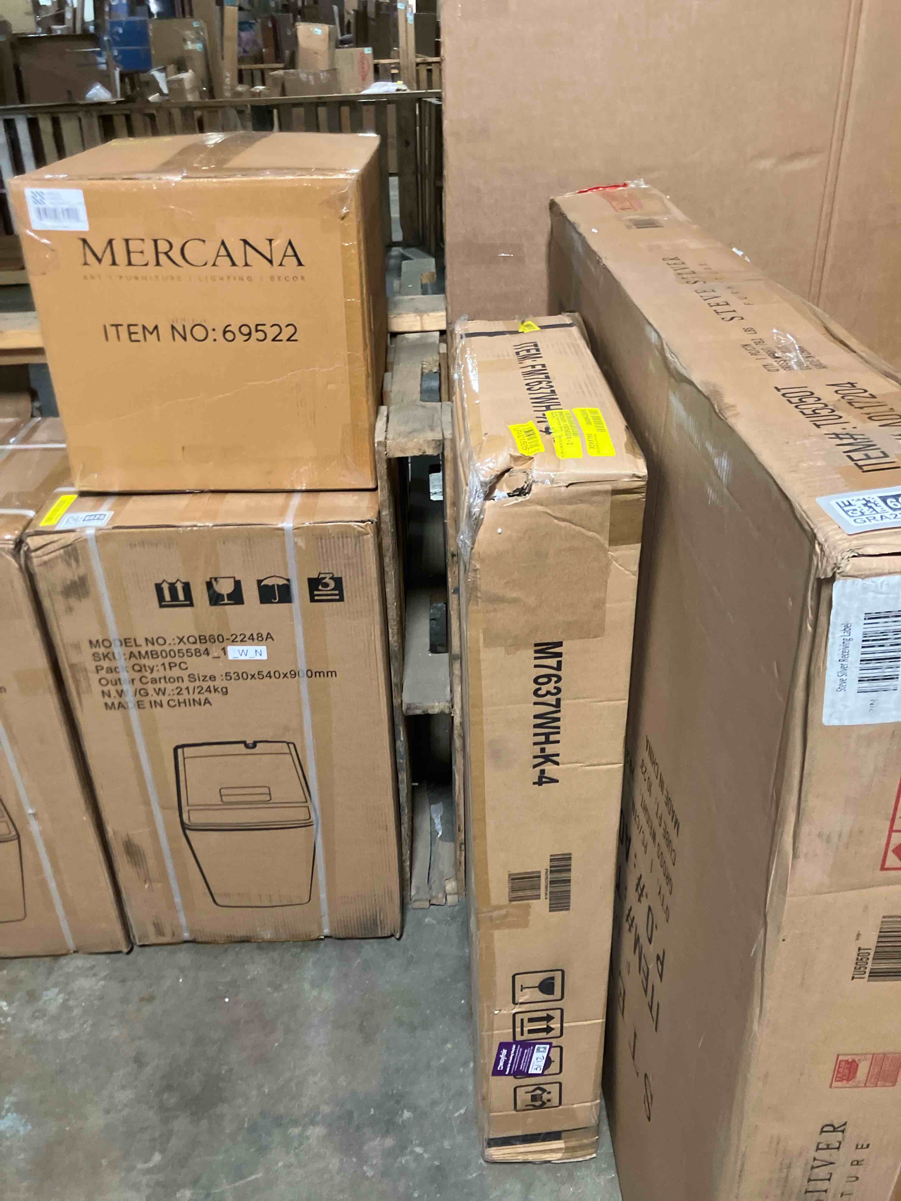 Condition photo showing As Is for moni queen bed, white button tufted traditional upholstery, solid wood (headboard leg post only)