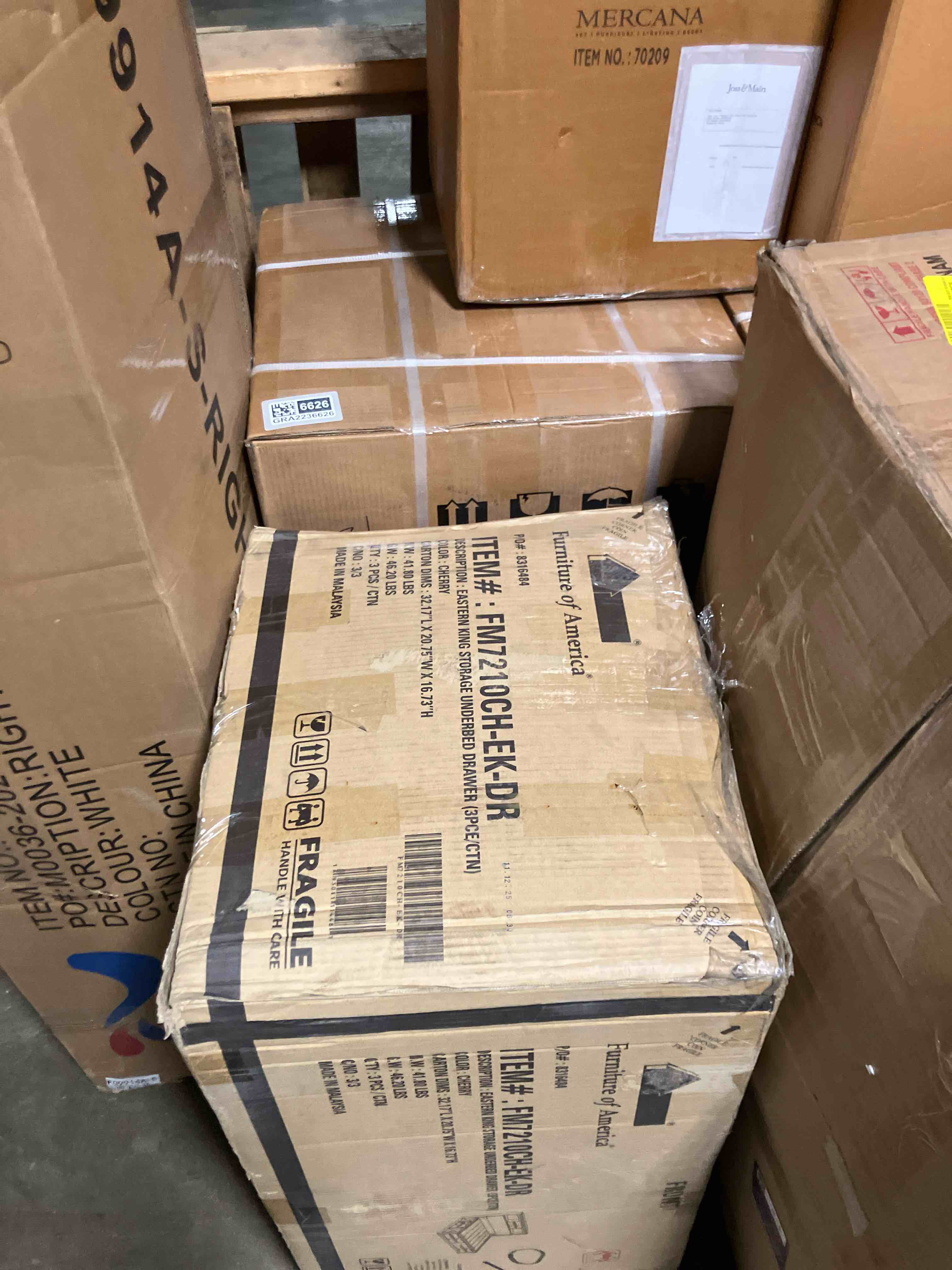 Condition photo showing As Is for king b4265 emily storage dark cherry bedroom (drawer for bed only)