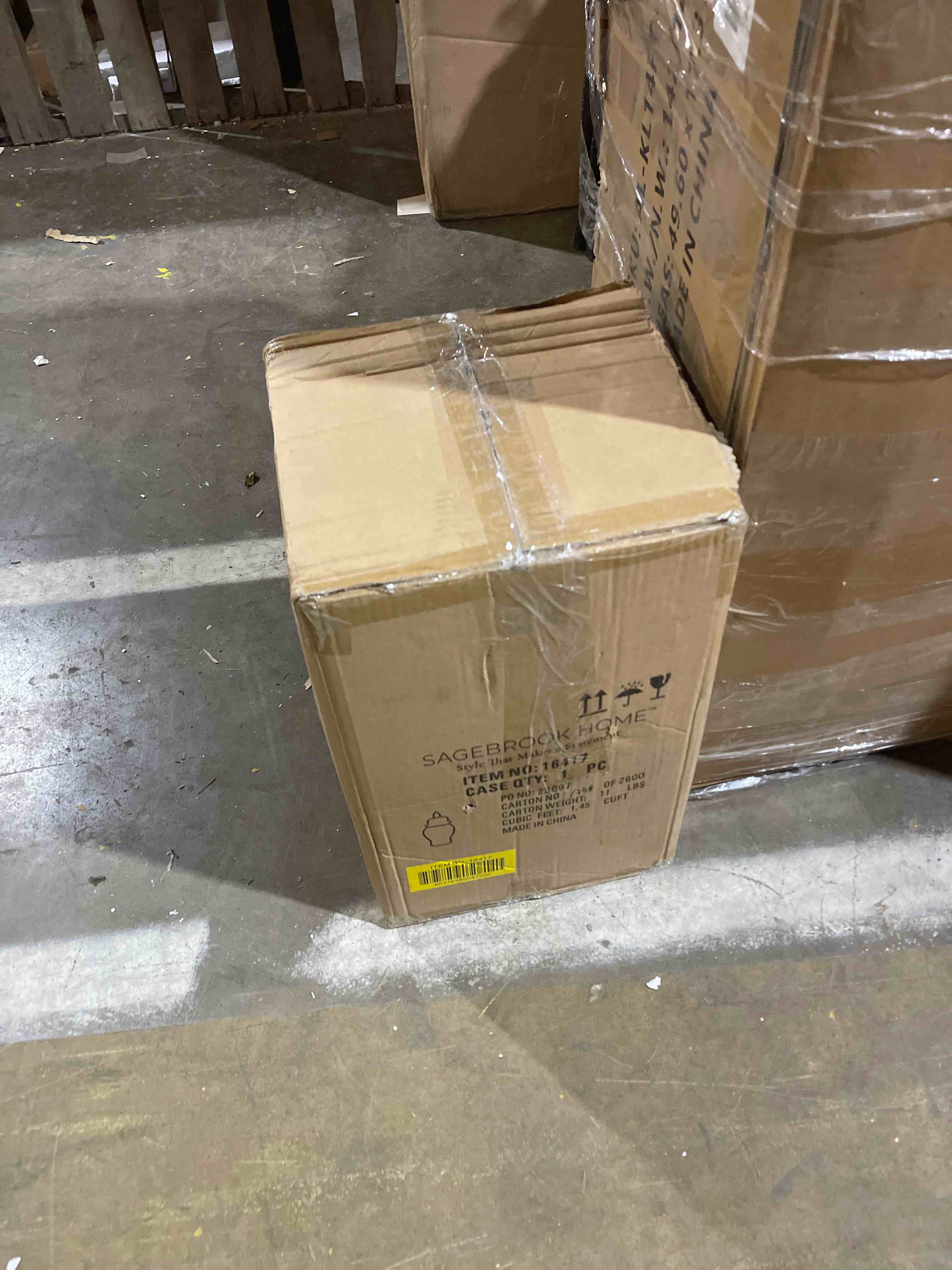 Condition photo showing As Is for gherghina blue ceramic ginger jar with lid - 18" decorative stoneware vase for home & office(broken)