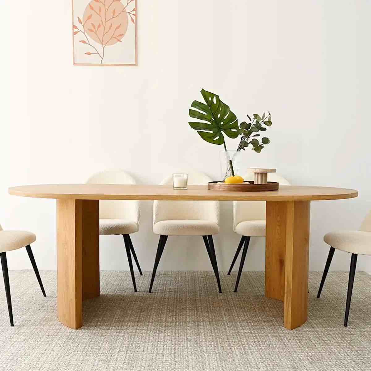 dwen 79" modern large oval dining table