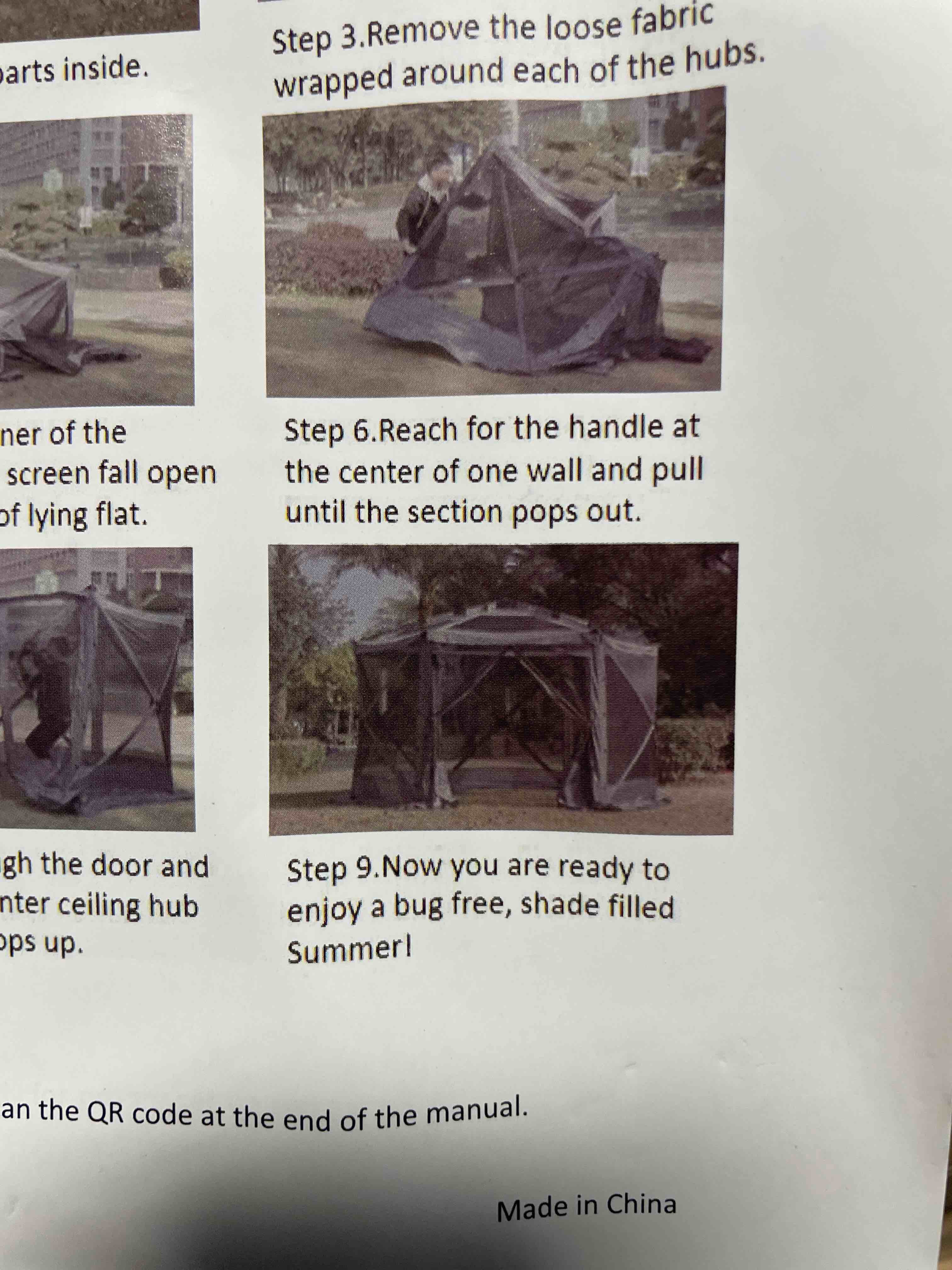 Condition photo showing New/Like New for cobizi pop up gazebo screen tent screen house for camping, 12x12 screen room with mosquito netting, hub tent instant screened canopy with carrying bag and ground stakes, gray