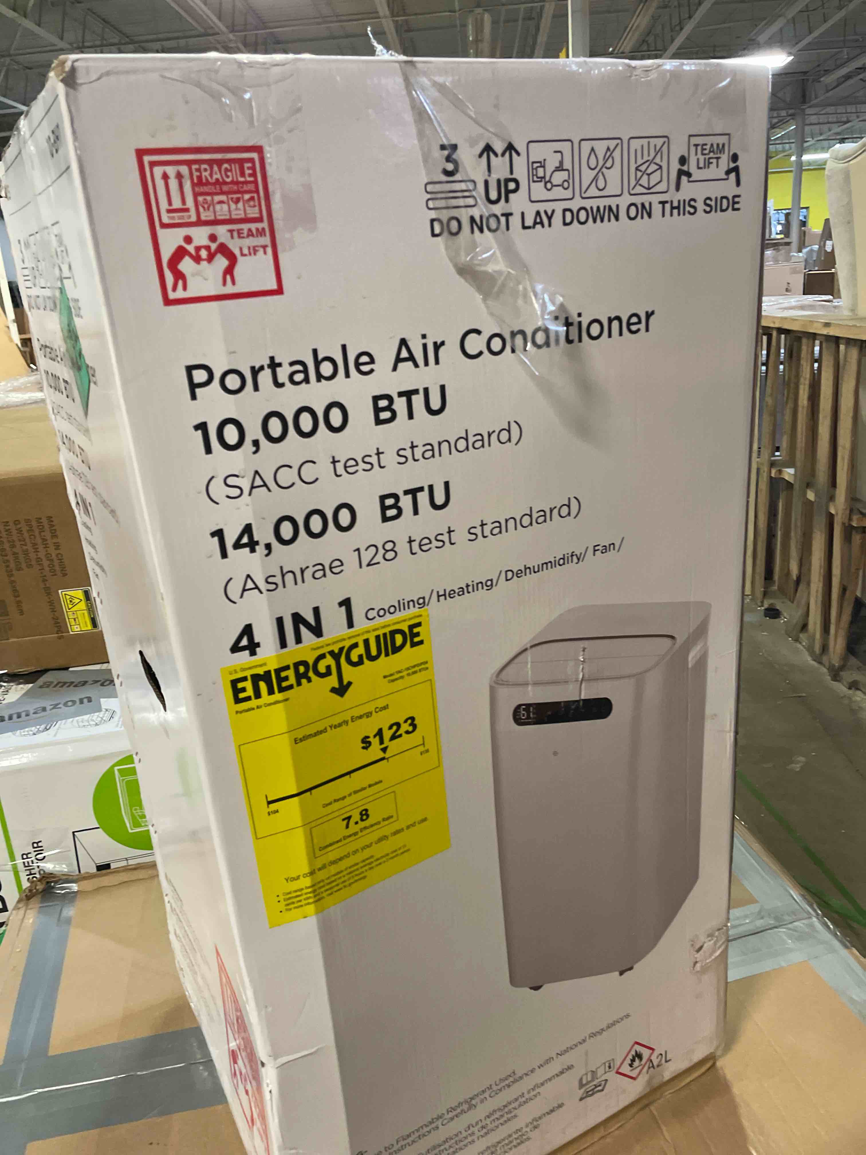 Condition photo showing Good Condition for 14000 btu portable air conditioners,cools up to 700 sq.ft,portable ac unit with remote control,cooling,fan,dehumidification,sleep mode& installation kits for large rooms,white