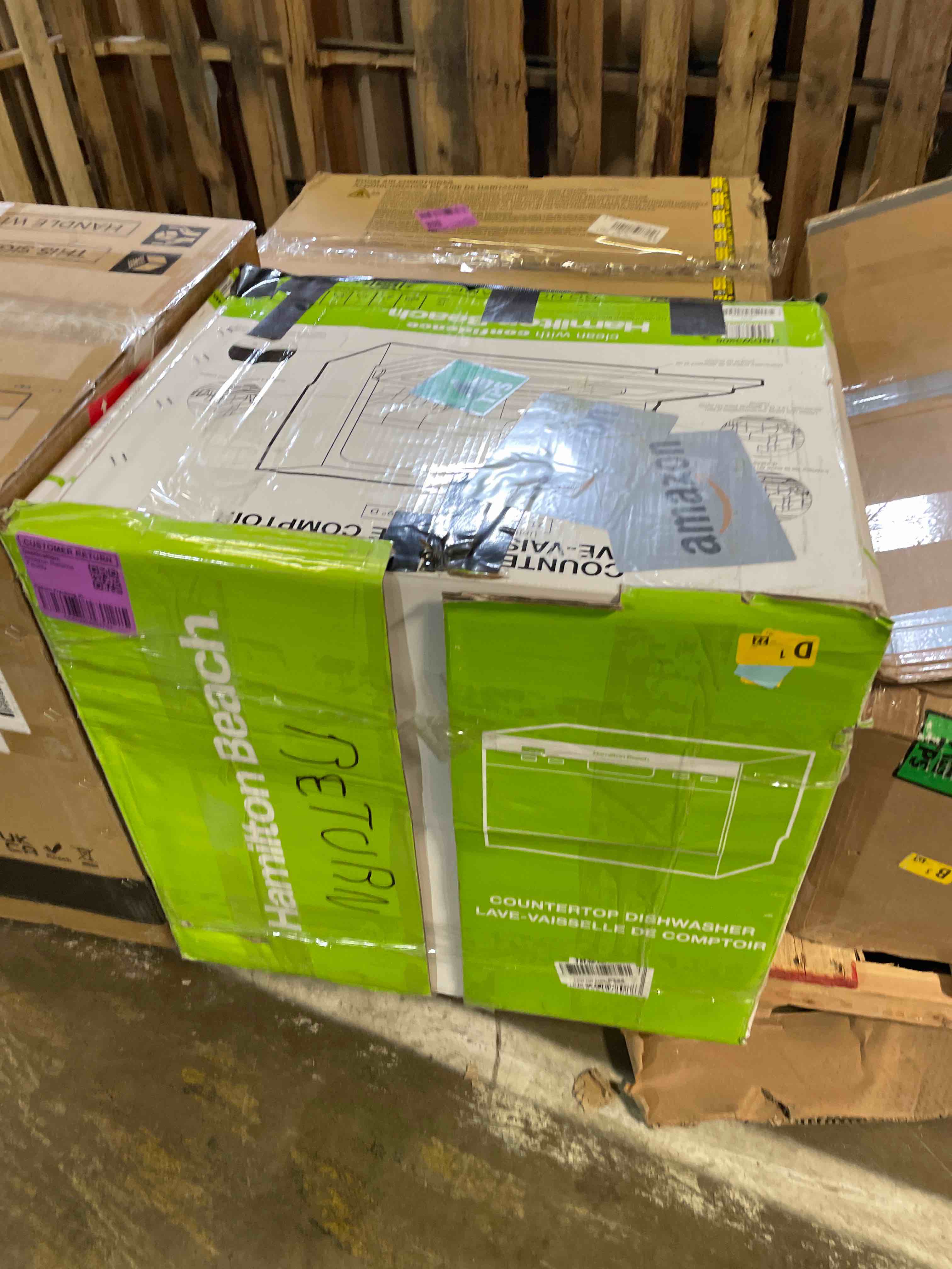Condition photo showing As Is for comfee’ portable mini dishwasher, energy star, countertop, 6 place settings, with 8 washing programs, speed, baby-care, eco& glass, dish washer for dorm, rv& apartment, white