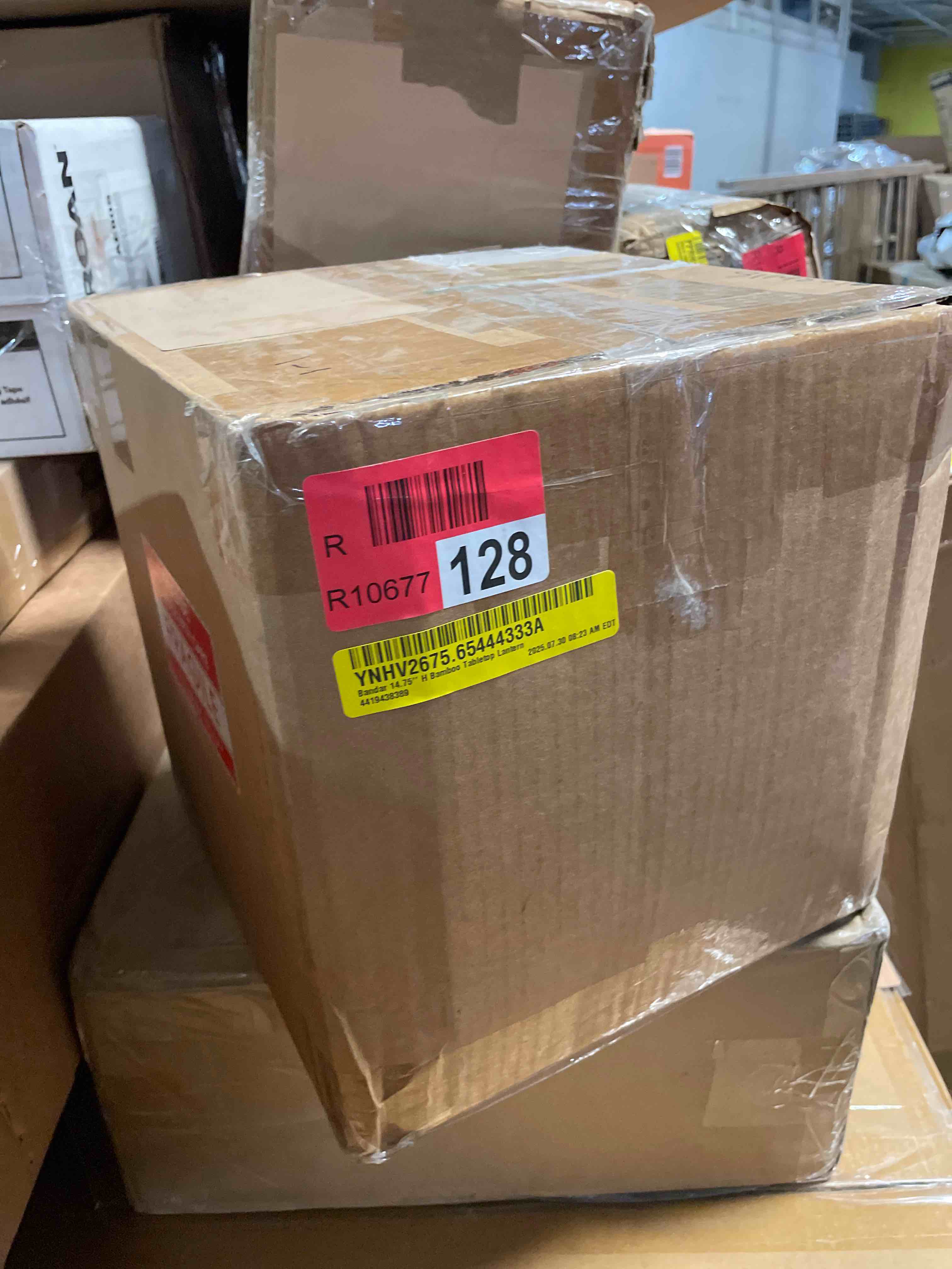 Condition photo showing New/Like New for bandar 14.75" h bamboo tabletop lantern